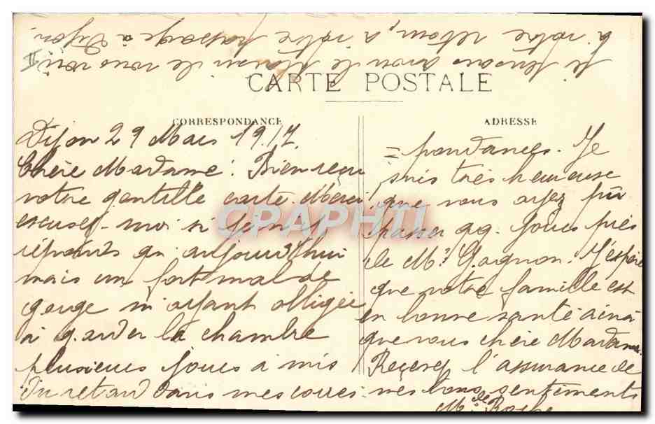 CPA Le Theatre municipal Dijon  — Verso