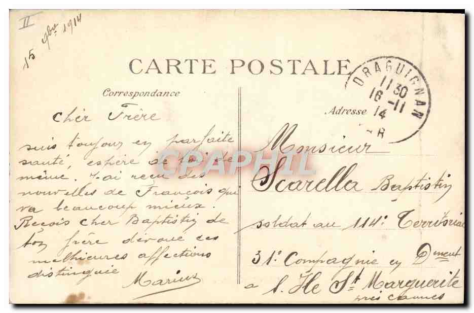 CPA Le Theatre Draguignan — Verso