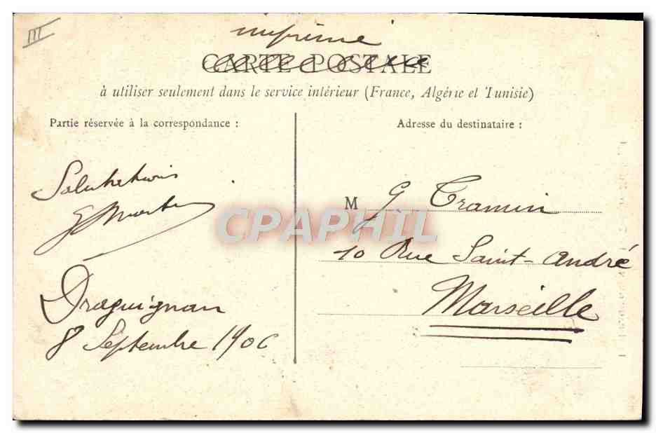 Draguignan — Le Théâtre Municipal — éditeur inconnu, n° 10 — Verso