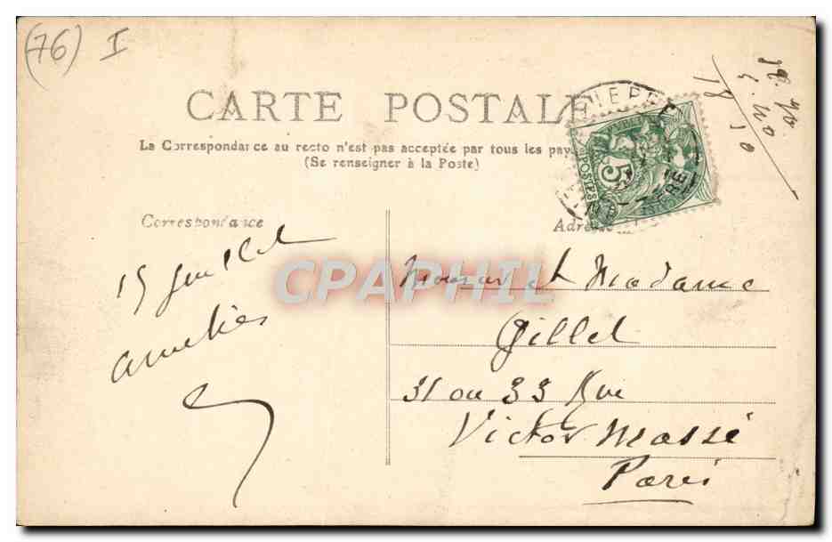 CPA Dieppe Le Theatre  — Verso