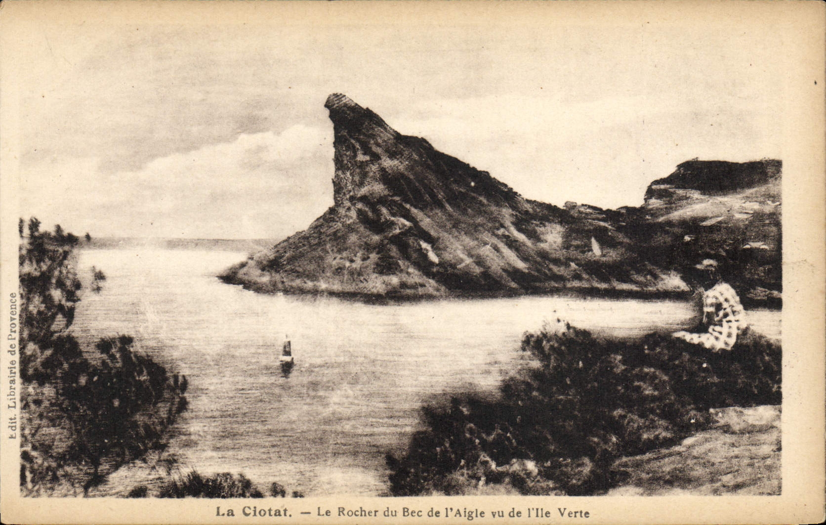 La Clotat — Le Rocher du Bec de l'Aigle vu de l'Île Verte — Librairie de Provence