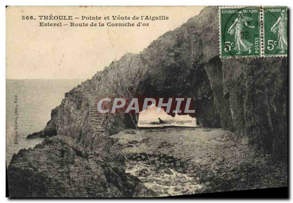 Théoule — Pointe et Youte de l'Aiguille — Route de la Corniche d'or — Éditeur : Rhina Uliette, Nice