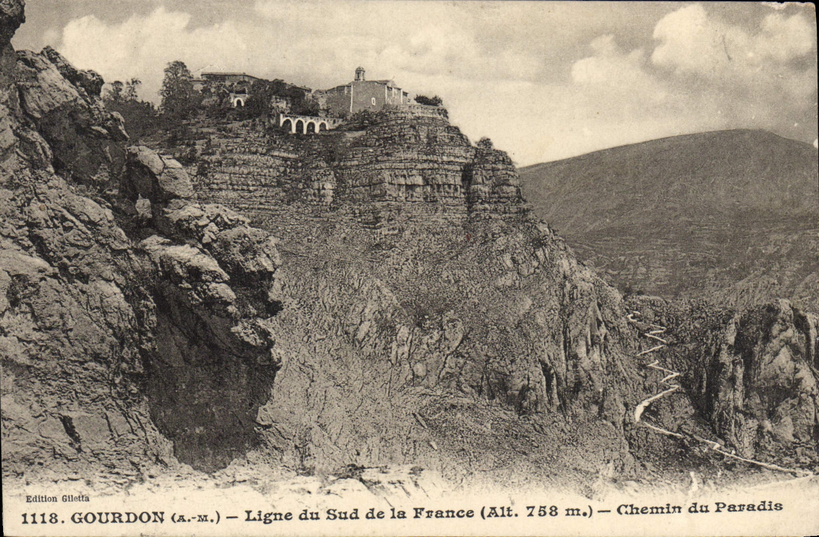 CPA Gourdon Ligne Du Sud De La France