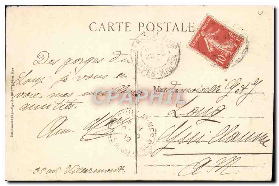 CPA Gourdon Ligne Du Sud De La France — Rückseite