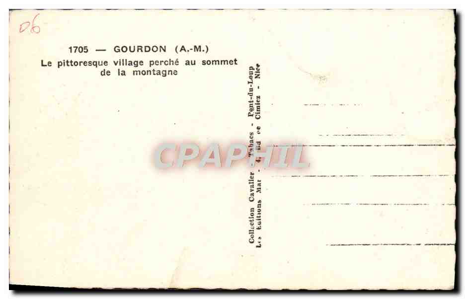 Gourdon (A.M.) — Le pittoresque village perché au sommet de la montagne — Éditions Cavalier — Reverso