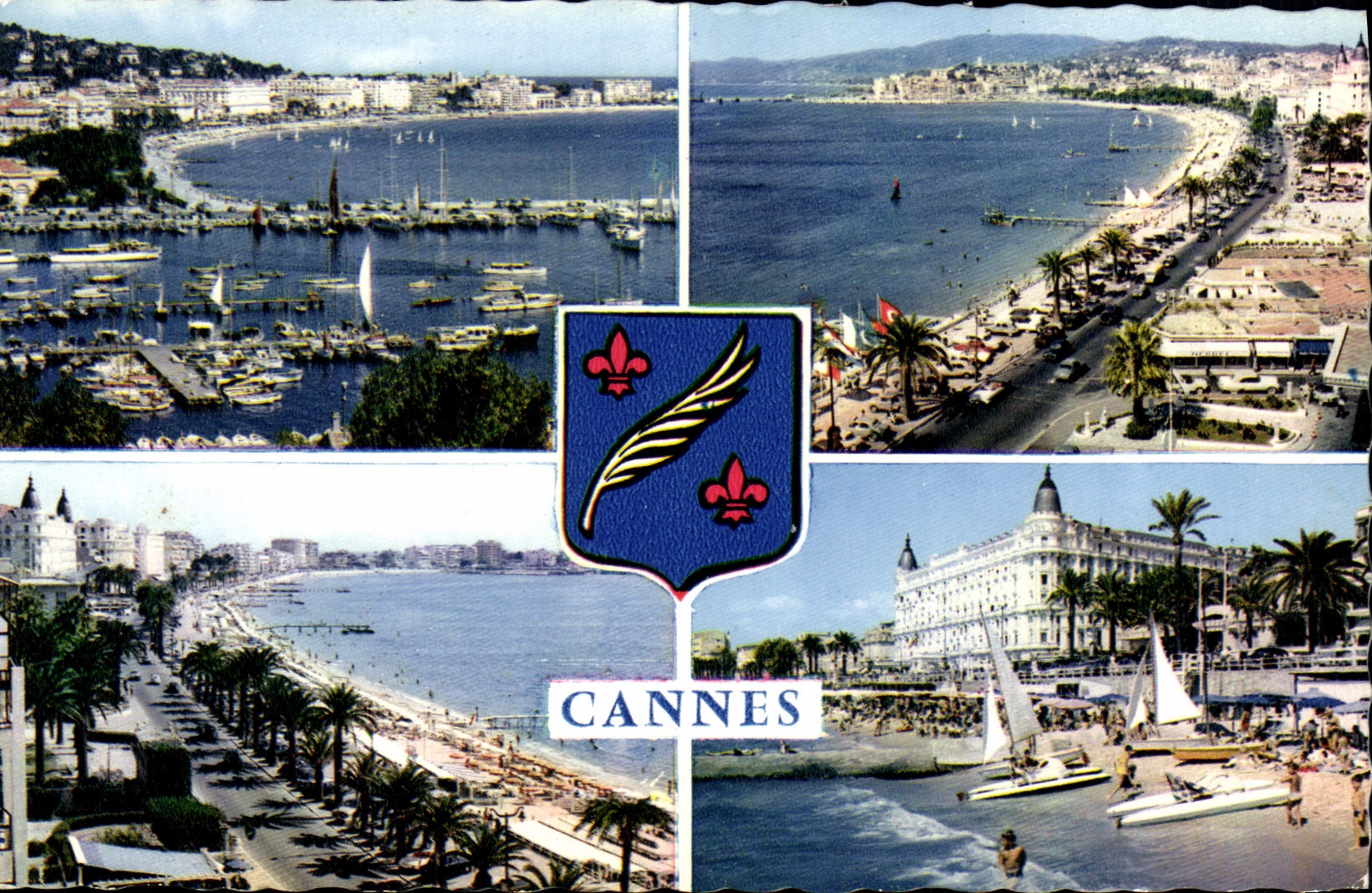 CPM Cannes Le port et les palaces de la Croisette Suquet Carlton
