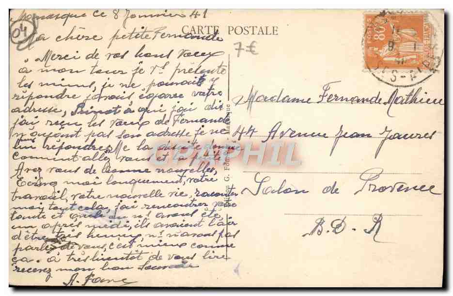 CPA Manosque Vue Generale Prise du Mont d'or — Rückseite