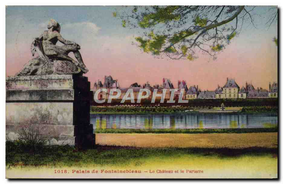Palacio de Fontainebleau — El Castillo y el Parterre — Imp. Photomecánica L. MENA