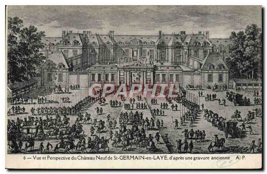 Château Neuf de St-GERMAIN-en-LAYE — vue et perspective d'après une gravure ancienne — A. P.