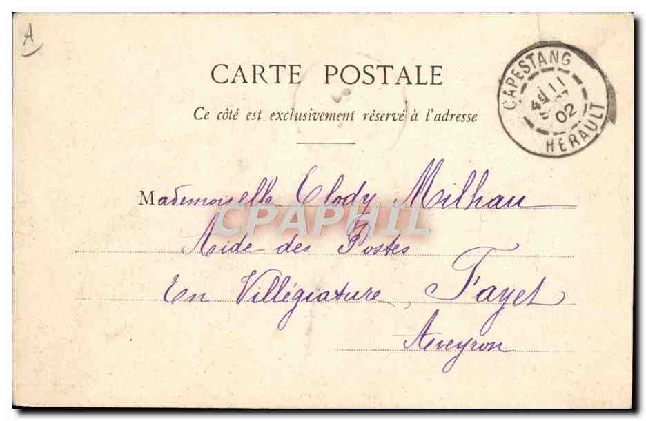 CPA Affaire Humbert Crawford Vue du domaine de Celeyran le Grand  — Verso