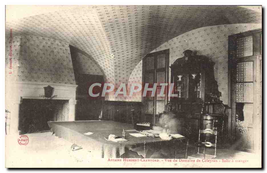 CPA Affaire Humbert Crawford Vue du domaine de Celeyran Salle a manger