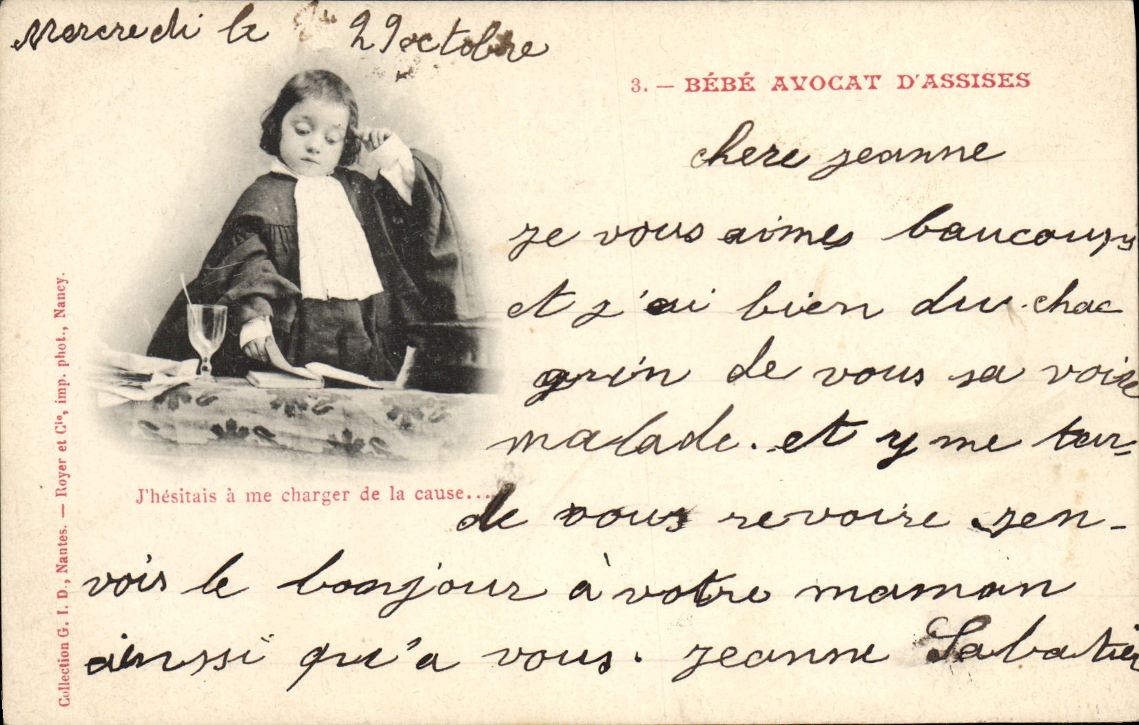 Bébé avocat d'Assises — Nantes, Nancy — Royer et Cie, phot. imp.