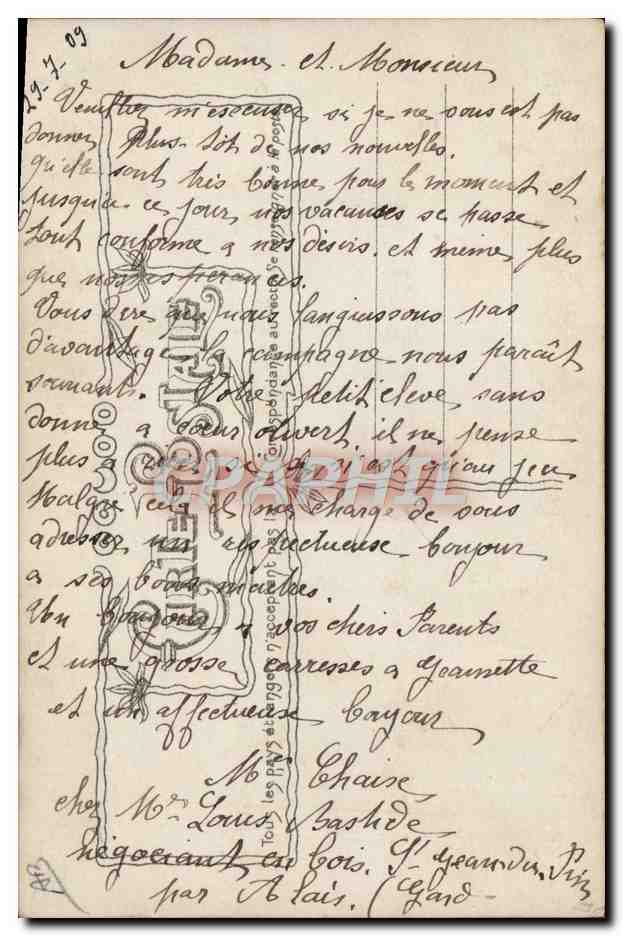 Madame Namhias — Die Toilette am Theater — Croissant Paris — Rückseite