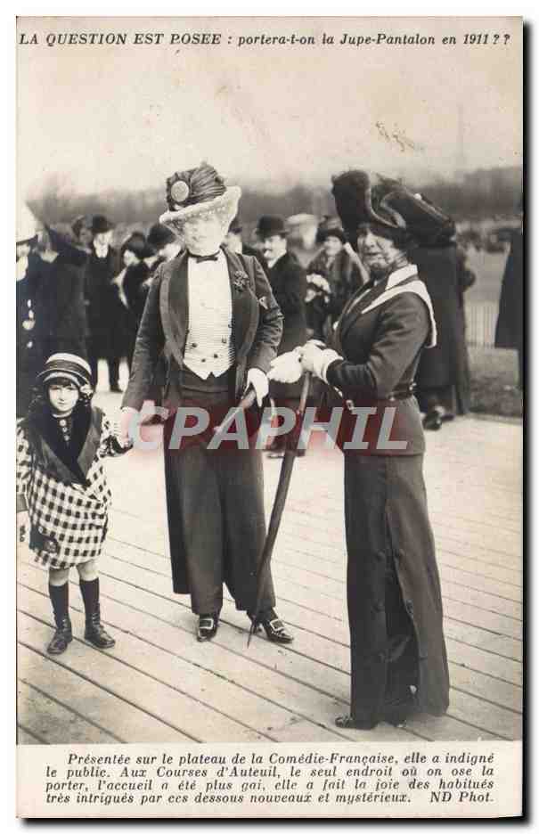 Femme en jupe-pantalons — débat sur la mode 1911 — ND Phot.