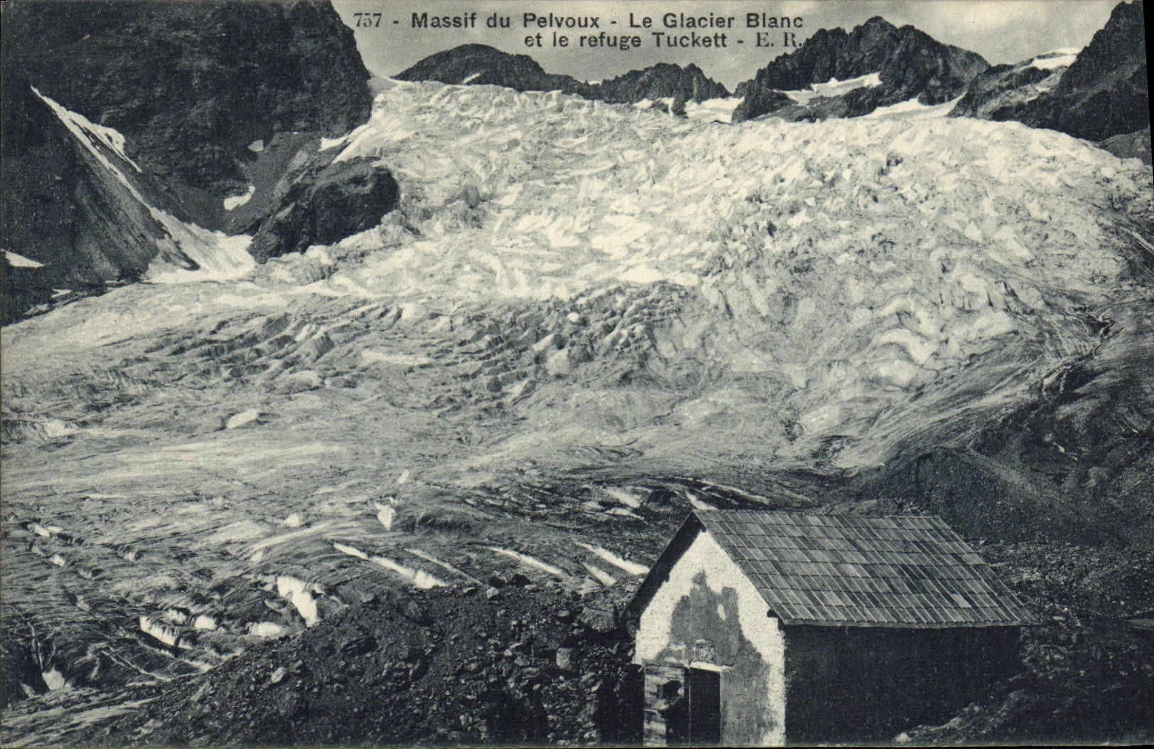 CPA Alpinisme Massif du Pelvoux Le glacier blanc et le refuge Tuckett