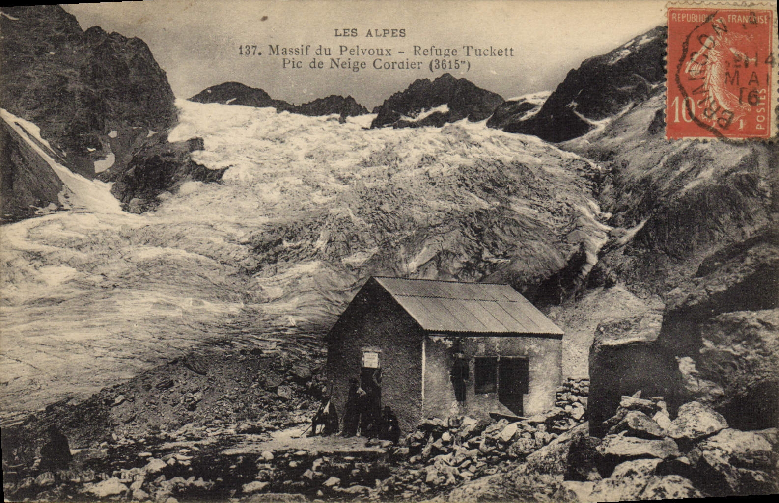 CPA Alpinisme Massif du Pelvoux Le glacier blanc et le refuge Tuckett