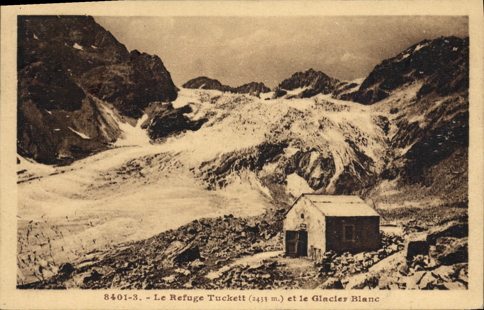 CPA Alpinisme Le refuge Tuckett et le glacier blanc 
