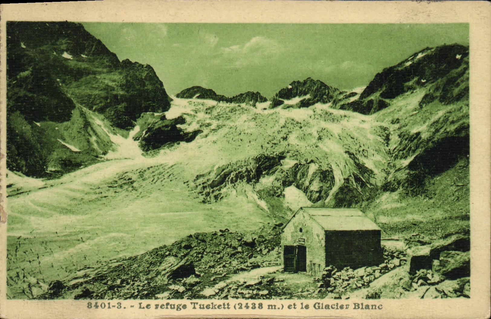 CPA Alpinisme Le refuge Tuckett et le glacier blanc 