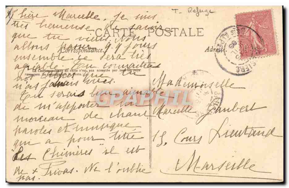 Les Alpes - Col de la Madeleine - Maison Internationale (Frontière) — V. Fournier, édit., Gap — Cliché Perrin — Reverso