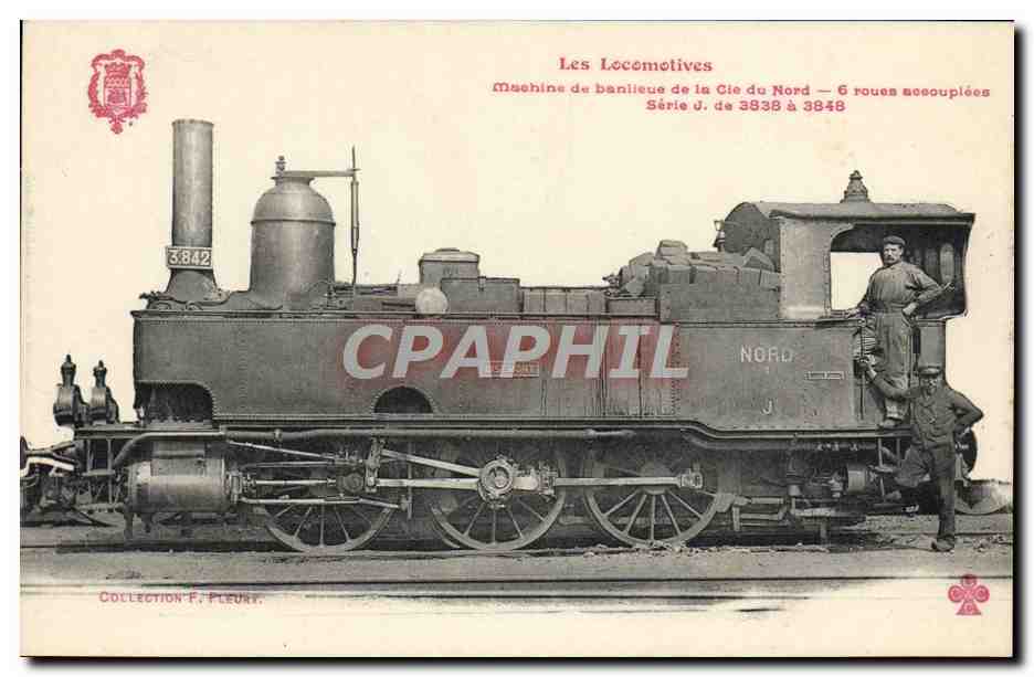 CPA Train Locomotive Machine de banlieue de la Cie du Nord 