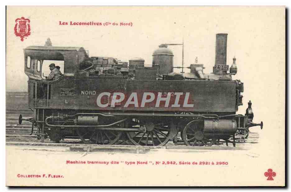 CPA Train Locomotive Machine tramway dite Type Nord n 2942 2921 a 2950
