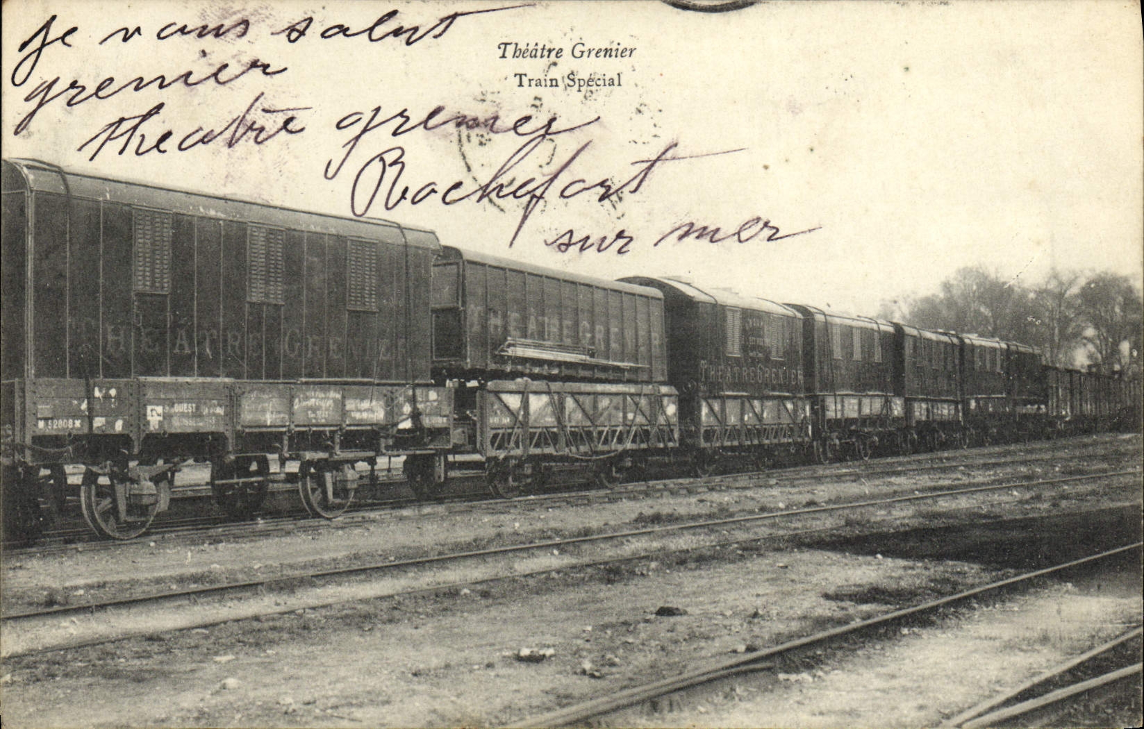 CPA Train Locomotive Theatre Grenier Train special TOP