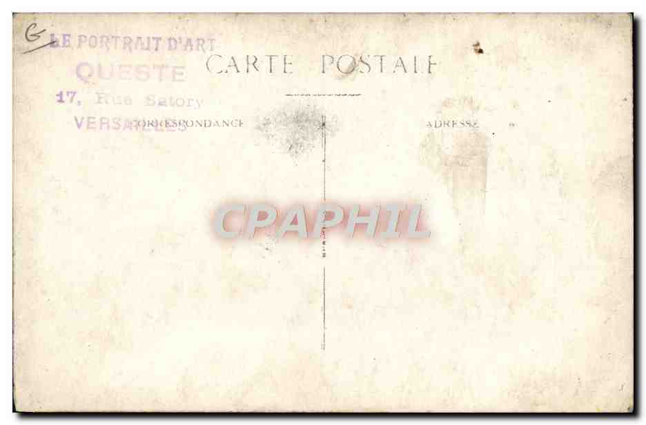 CARTE PHOTO Train Locomotive Versailles  — Verso