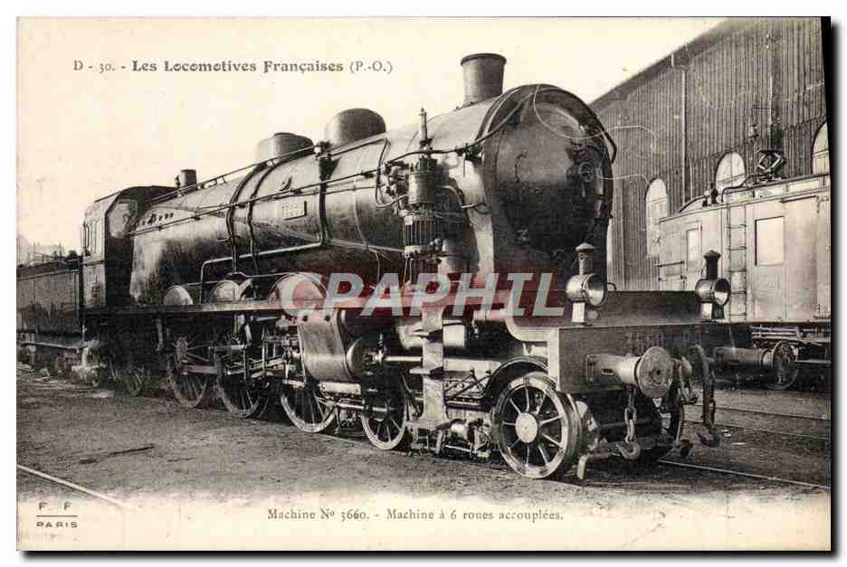 CPA Train Locomotive Machine 3660 Machine a 6 roues accouplees