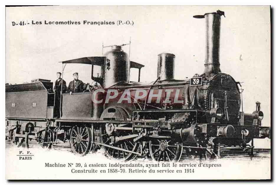 CPA Train Locomotive Machine 39 a essieux independants