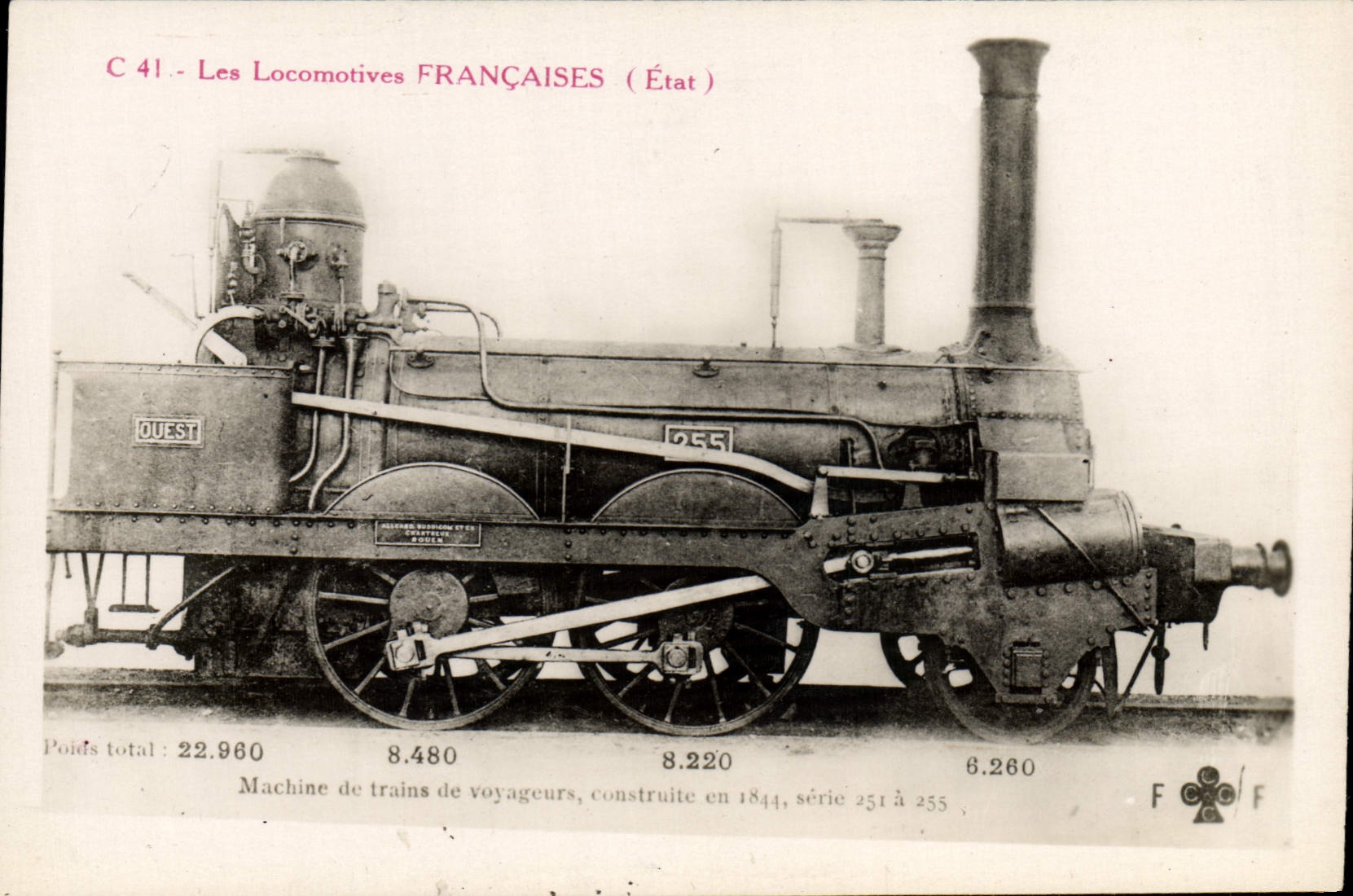 CPA Train Locomotive Machine de trains de voyageurs 1844 