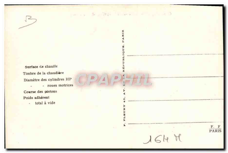 CPA Train Locomotive Machine a 2 essieux Stephenson La Victorieuse — Verso