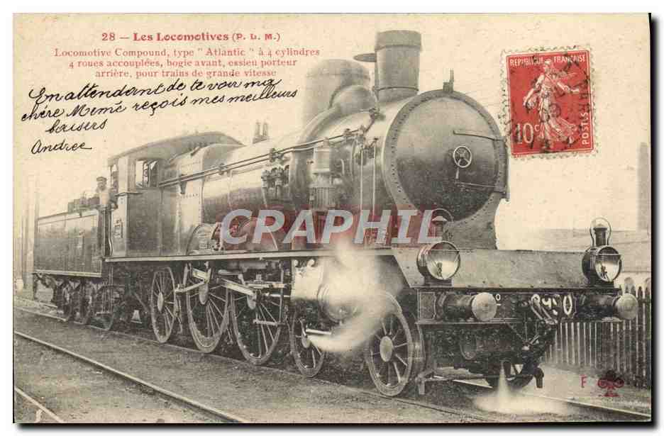 CPA Train Locomotive Compound type Atlantic