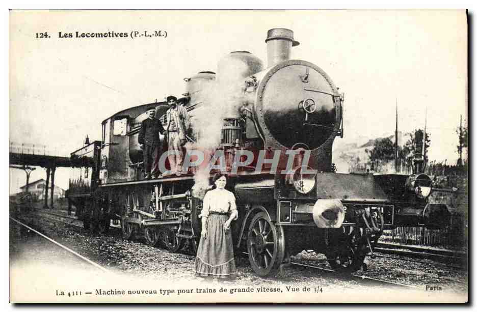 CPA Train Locomotive Machine nouveau type pour trains de grande vitesse