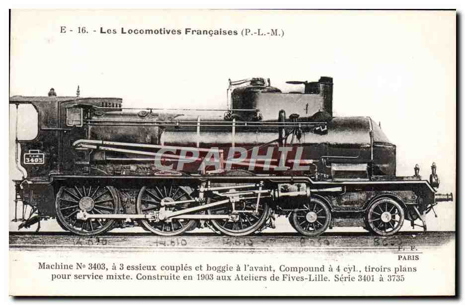 CPA Train Locomotive Machine 3403