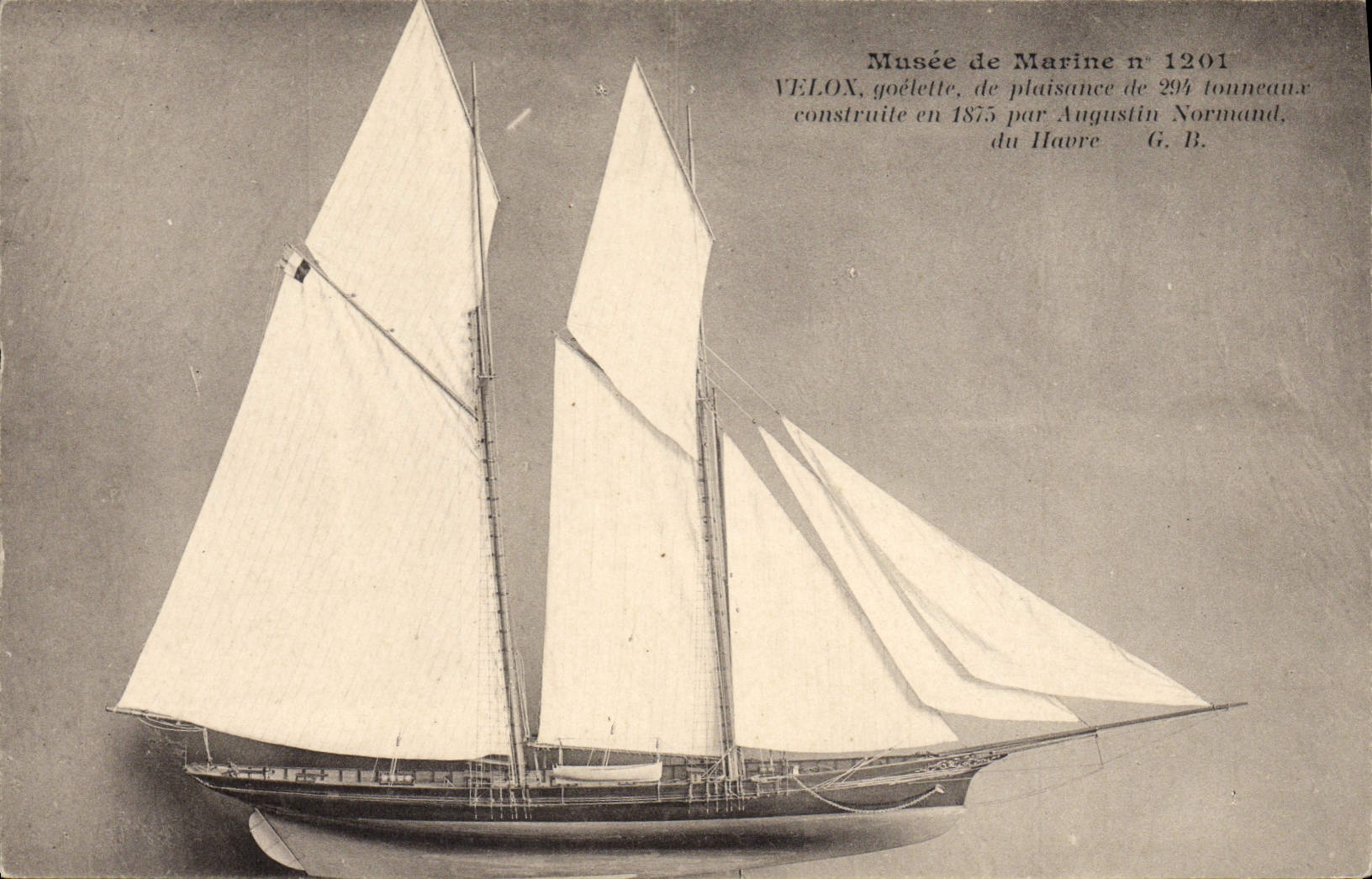 VELOX, goélette — Musée de Marine n° 1201 — G. B.