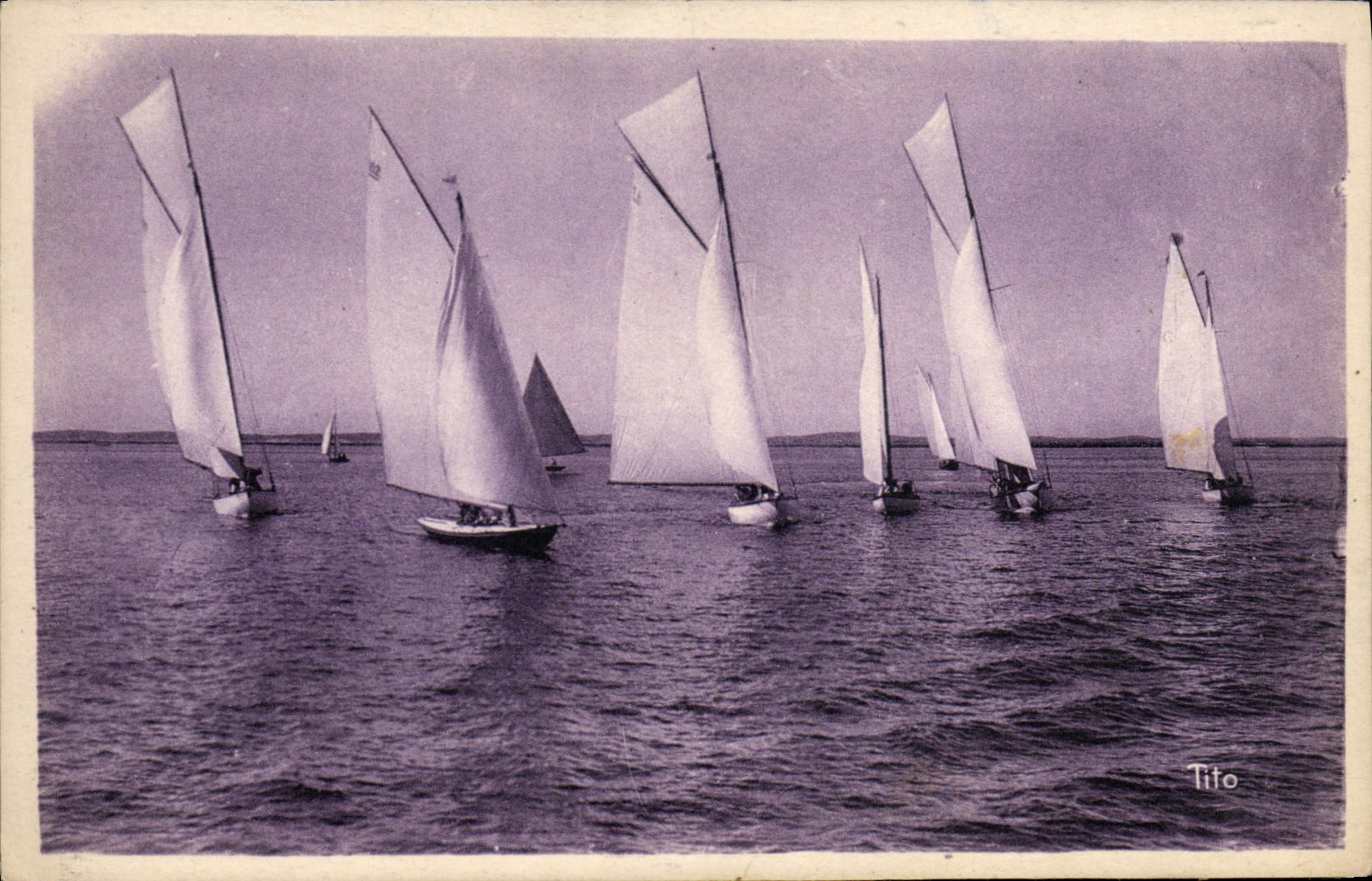CPA Bateau Voilier Arcachon Depart des regates