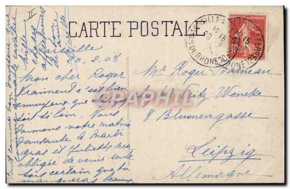 CARTE PHOTO Marseille Bateau Voilier  — Verso