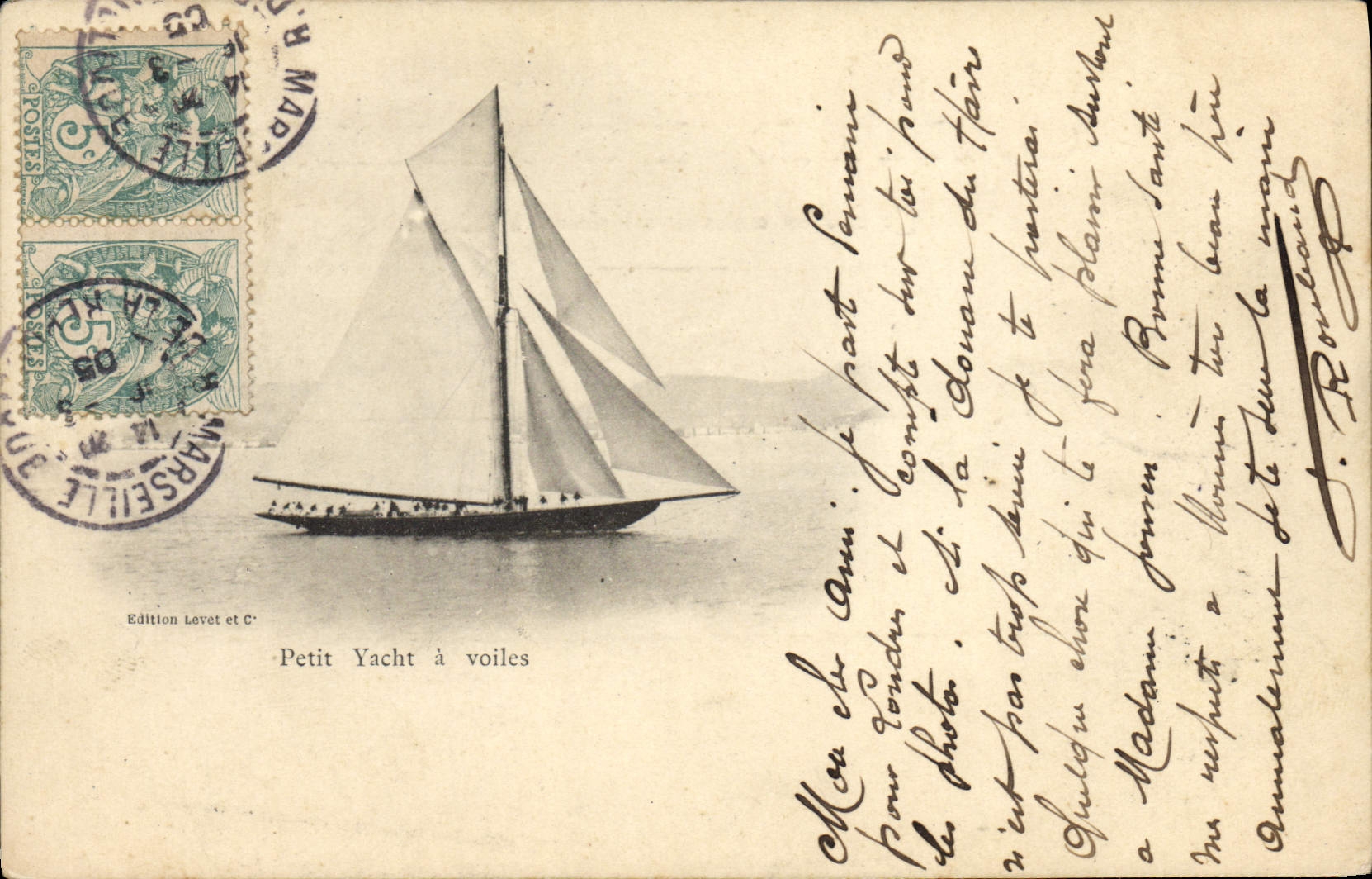 Kleiner Segelyacht — Edition Levet et C° — Marseille