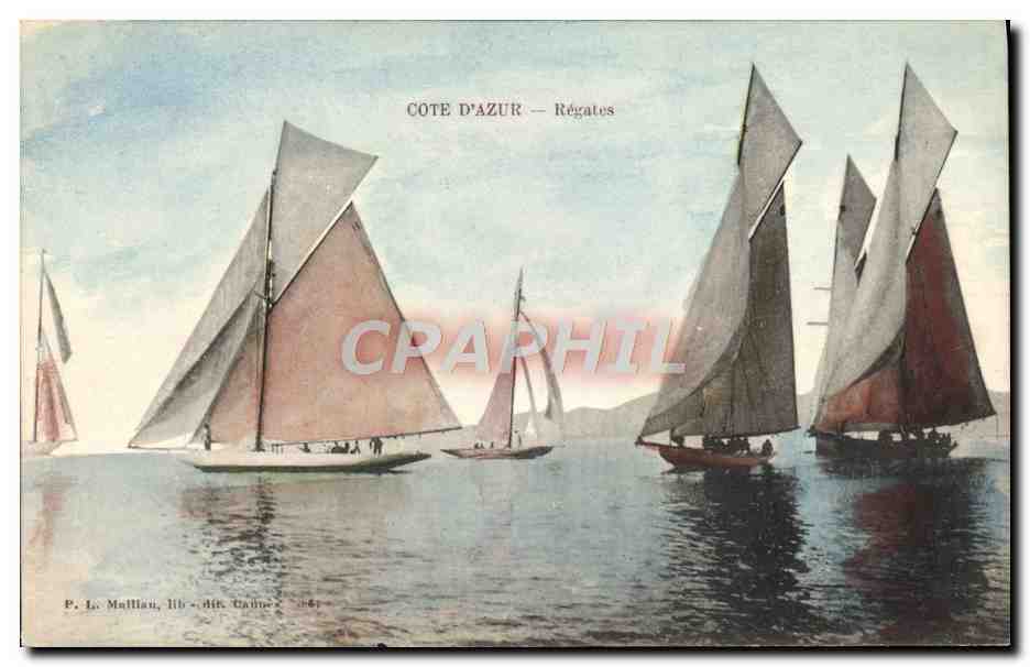 CPA Bateau Voilier Cote d'Azur Regates