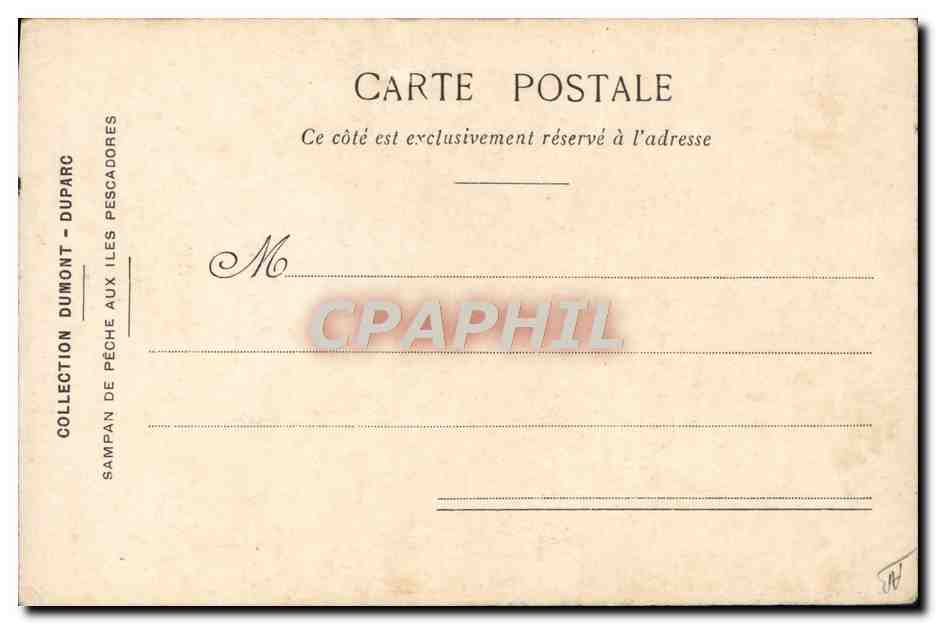 CPA Bateau Voilier Collection Dumont Duparc Sampan de peche aux iles Pescadores — Verso