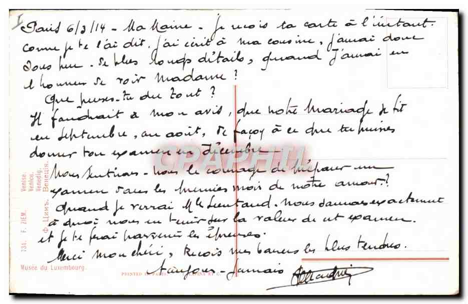 CPA Bateau Musee du Luxembourg Ziem Venise  — Verso