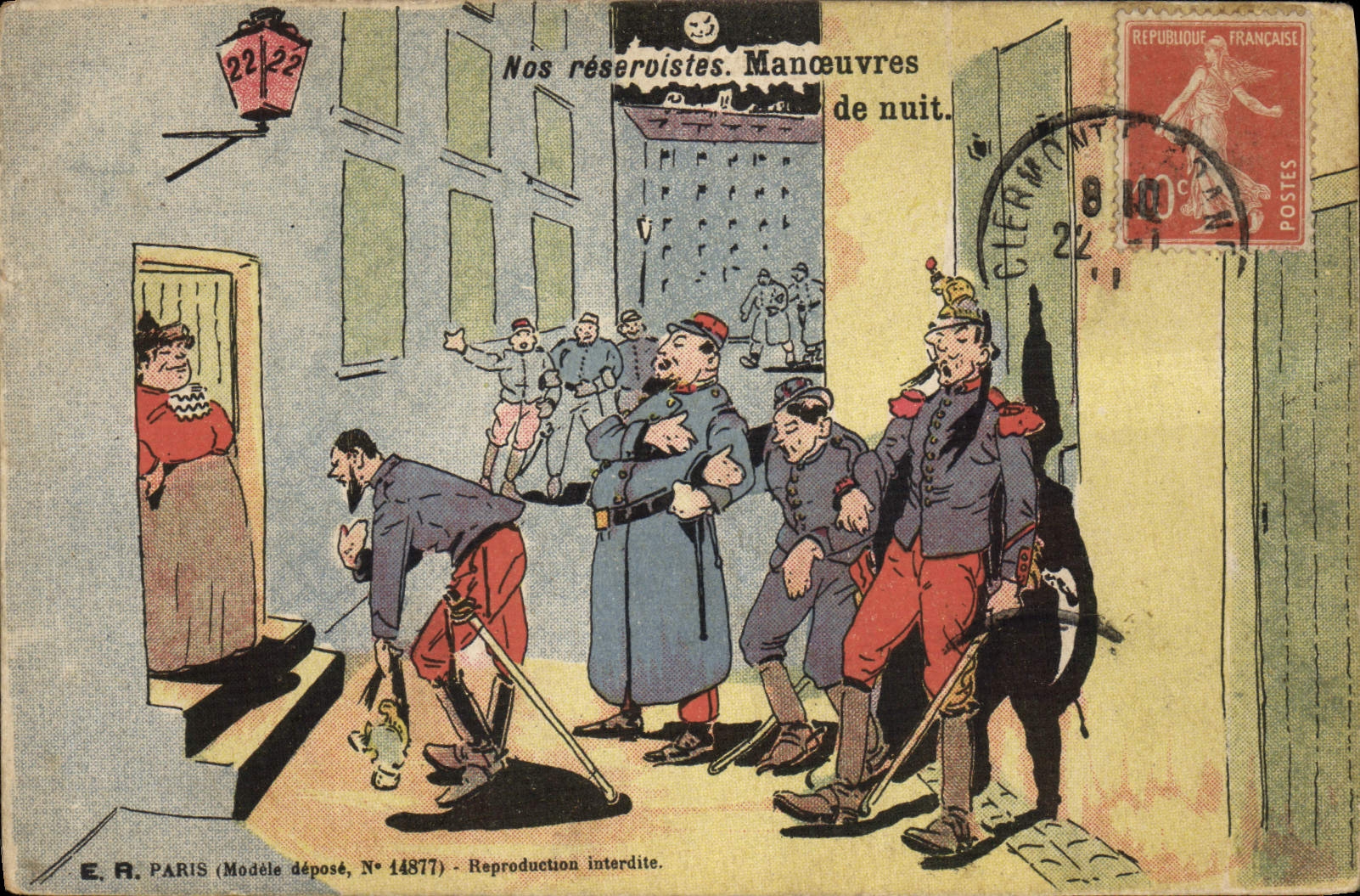 Unsere Reservisten. Nachts Manöver. — E.R. PARIS (Modell angemeldet, Nr. 14877)