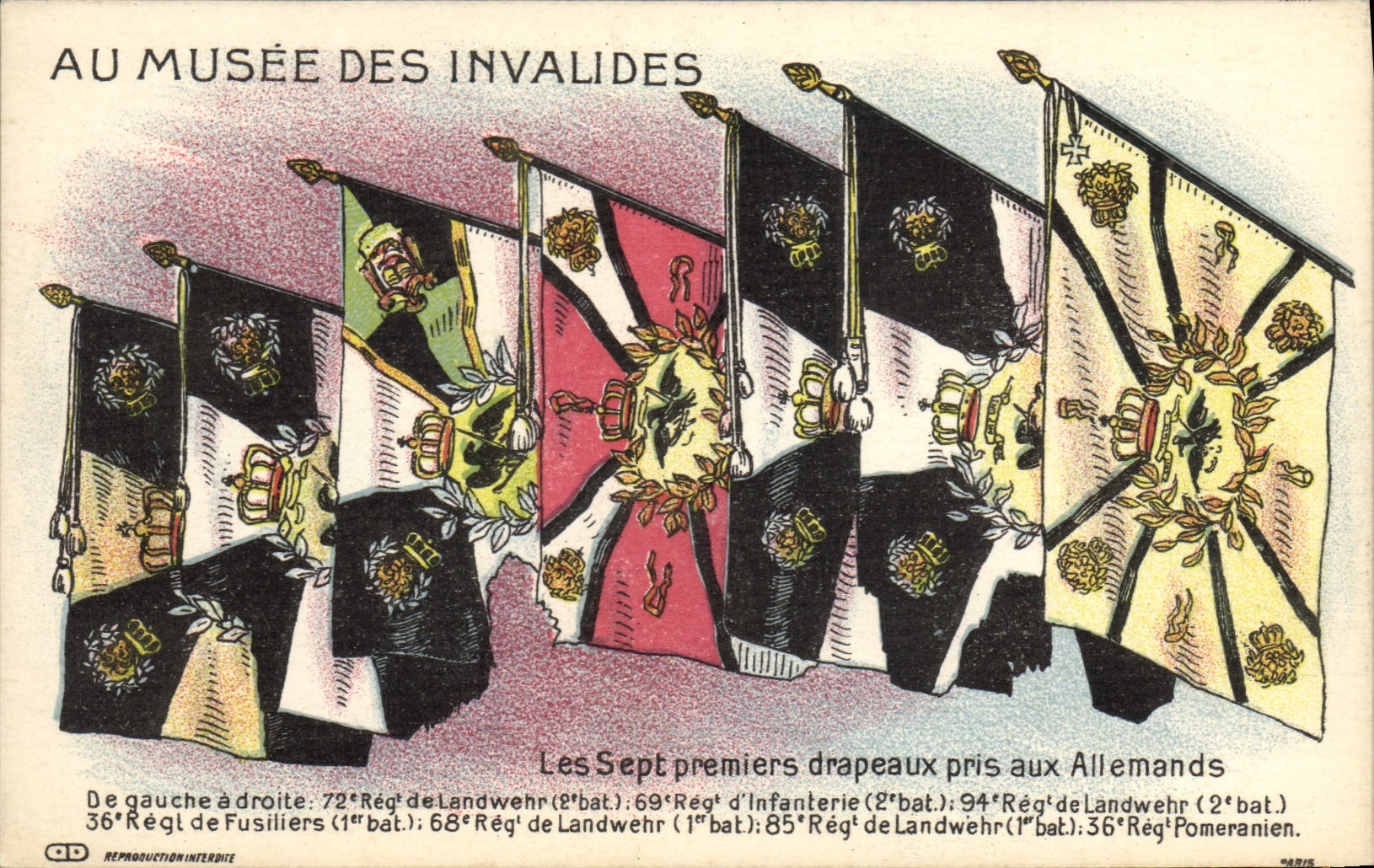 Drapeaux allemands au Musée des Invalides — reproduction interdite — AD