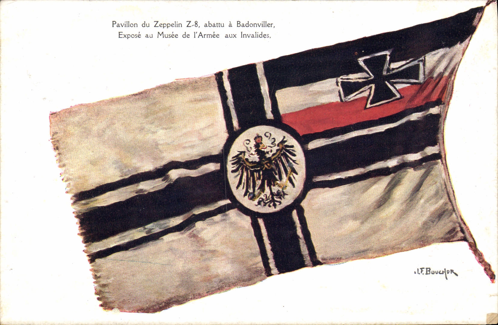 Pavillon du Zeppelin Z-8, abattu à Badonviller — Exposé au Musée de l'Armée aux Invalides — I.F. Boucior