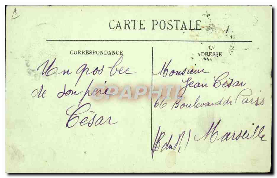 CPA Bateau Toulon Sous marin effectuant une plongee — Verso