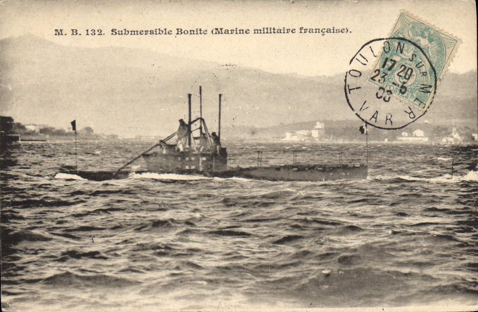 Submersible Bonite — Marine militaire française — éditeur non identifié, n° de série M.B. 132
