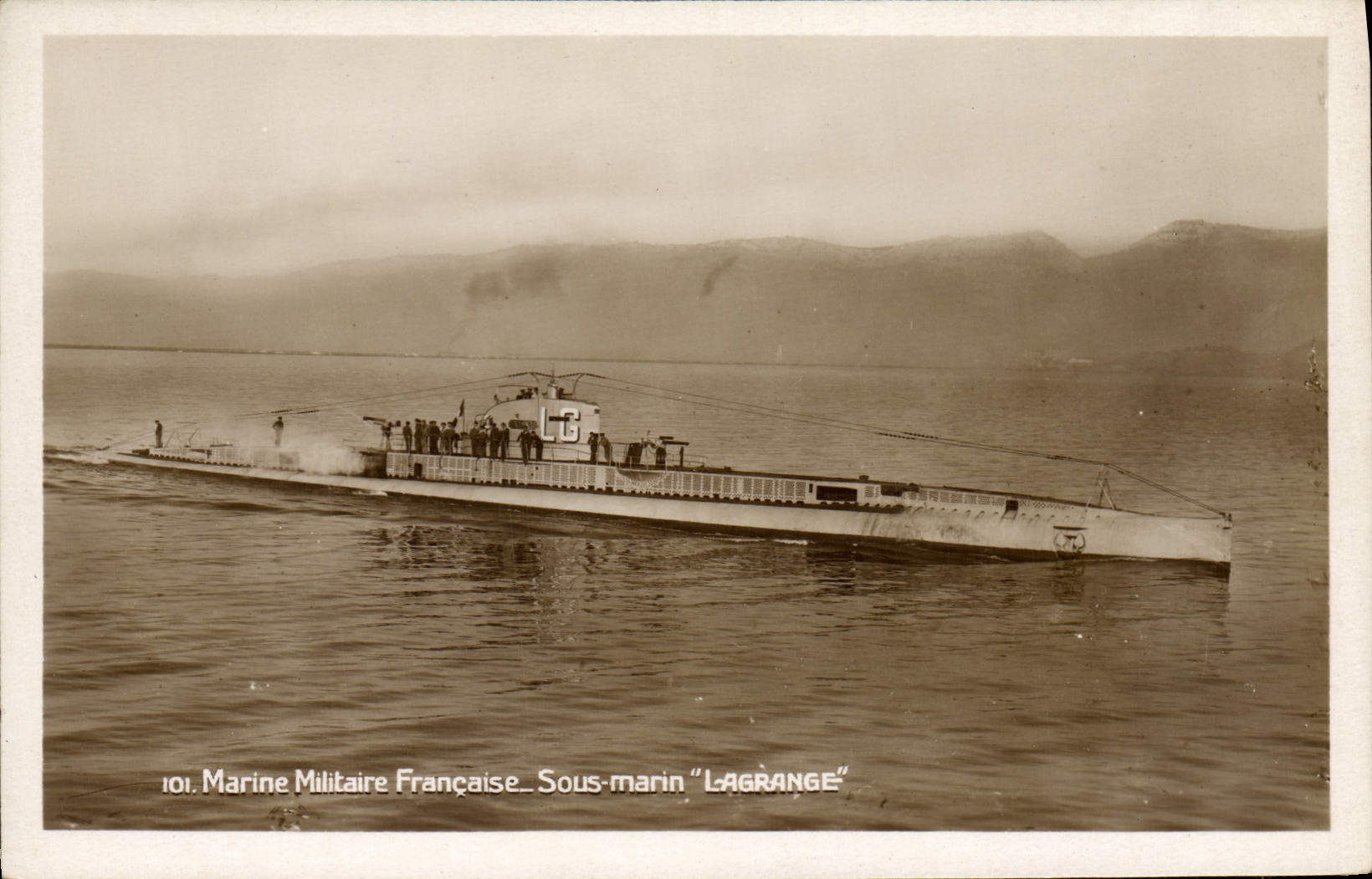 Sous-marin "Lagrange" — Marine Militaire Française — Édition Léon Baritou, Toulon