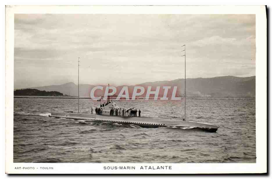 CPA Bateau Sous marin Atalante