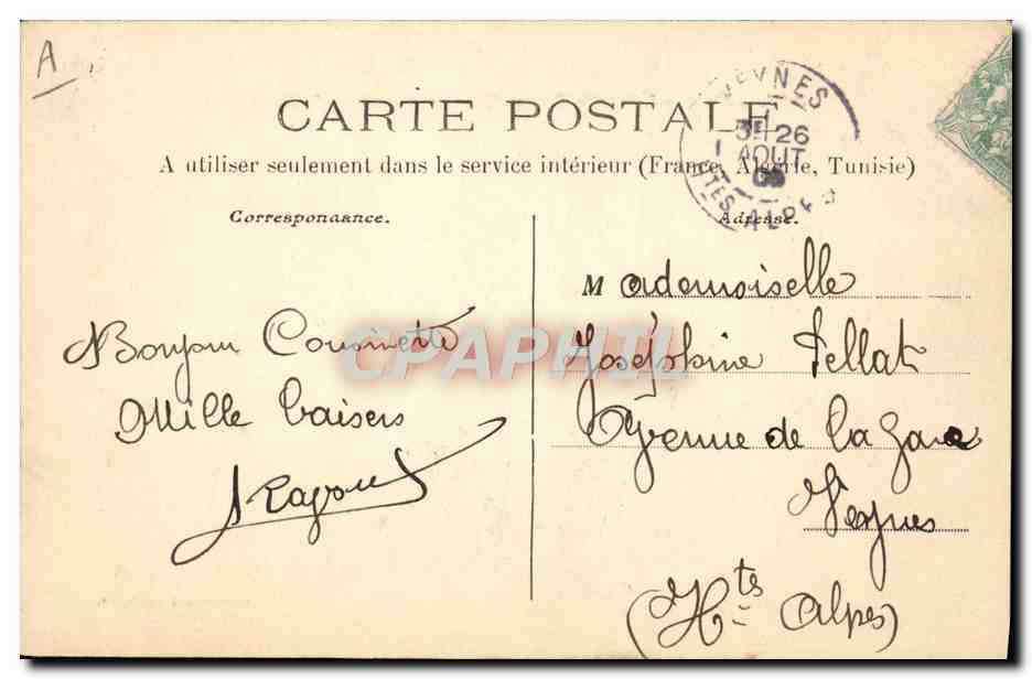 Sous-Marin "Gymnote" — Marine Militaire Française — Collection A. Courrier. — Verso