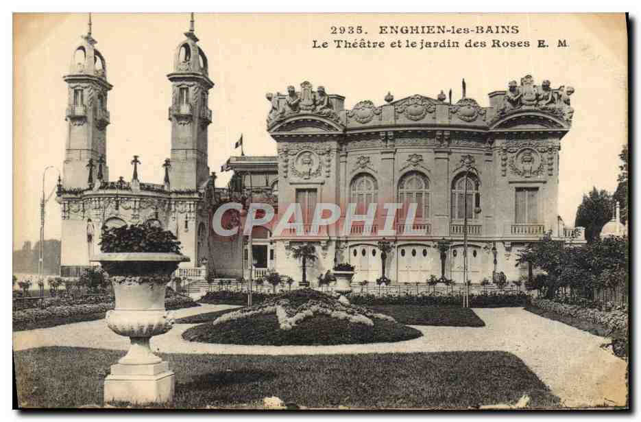 CPA Enghien les Bains Le Theatre et le jardin des Roses